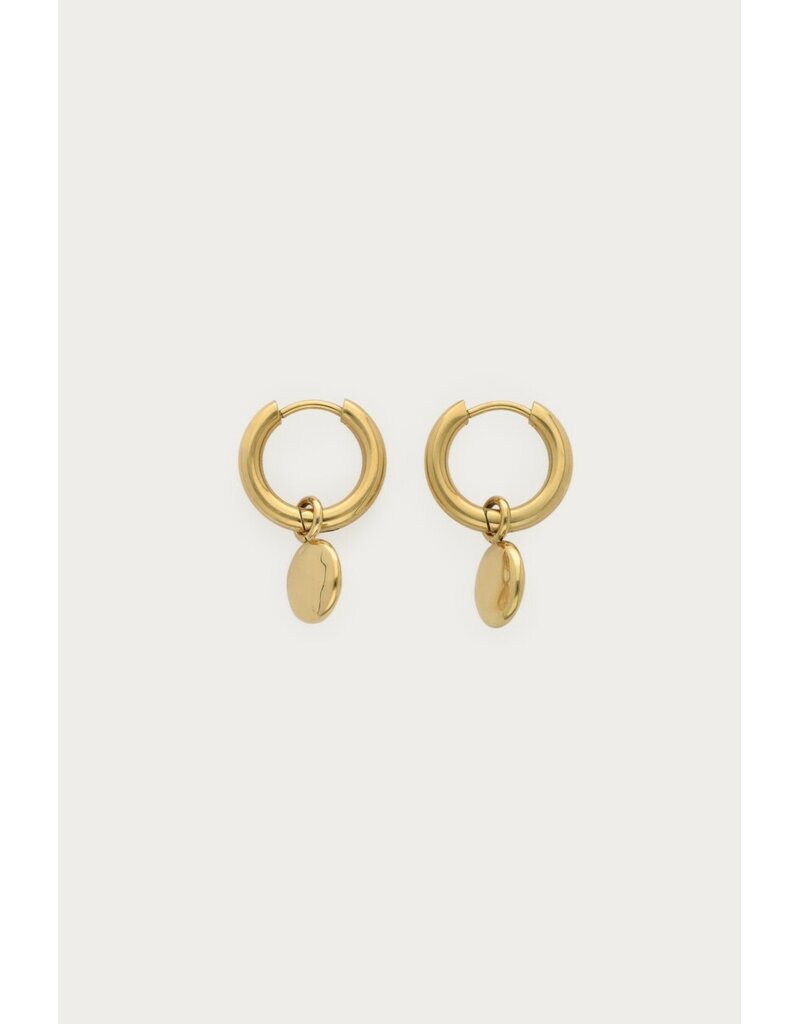 My Jewellery My Jewellery | Bold oorringen met ovalen dot - goud