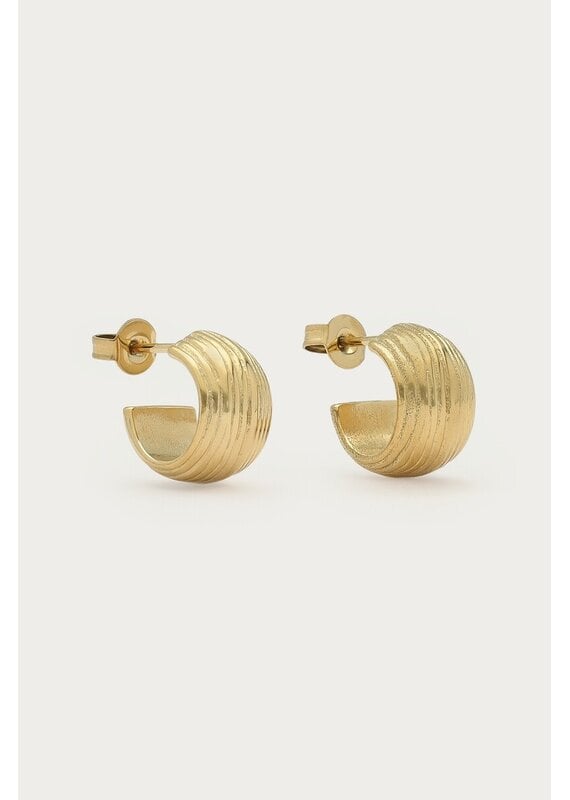 My Jewellery My Jewellery | Bold smalle oorringen met ribbels - goud