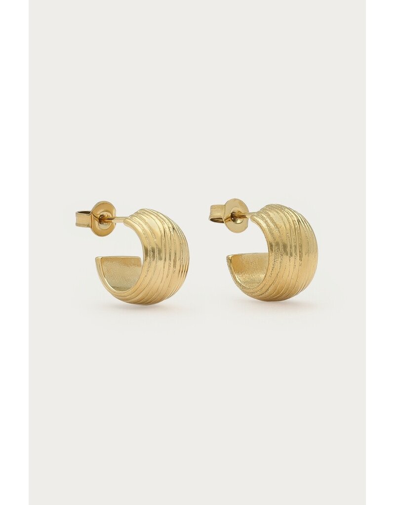 My Jewellery My Jewellery | Bold smalle oorringen met ribbels - goud