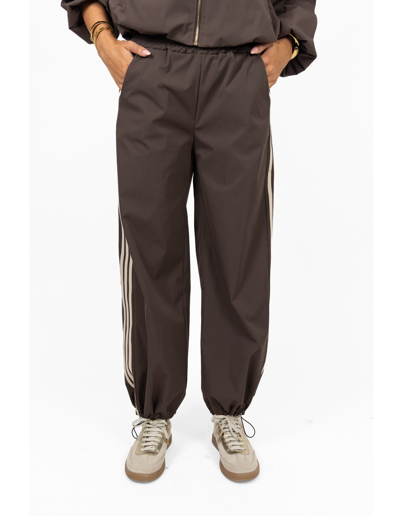 21Jewelz Pantalon met elastieke band en strepen - donkerbruin