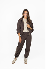 21Jewelz Pantalon met elastieke band en strepen - donkerbruin