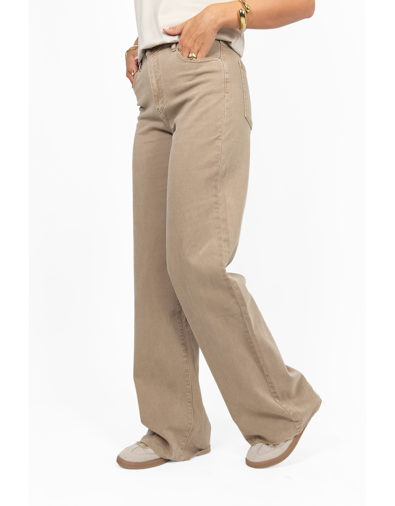 21Jewelz Extra tall wide leg jeans - beige