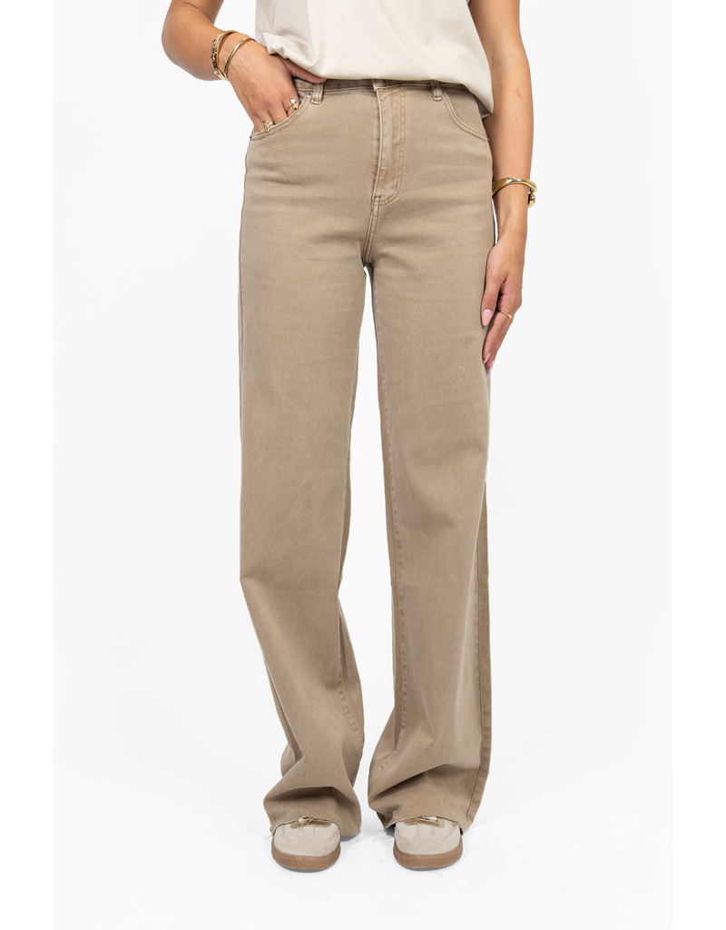 21Jewelz Extra tall wide leg jeans - beige