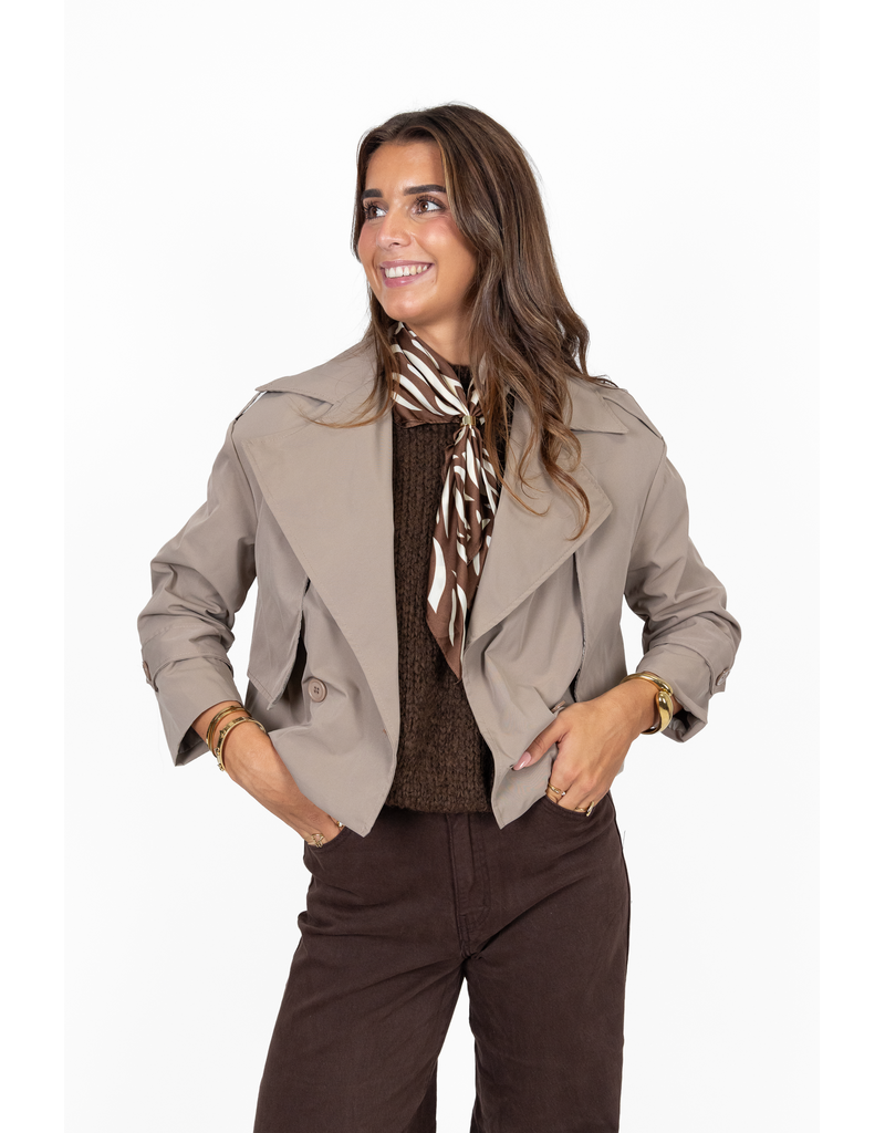 21Jewelz Korte trenchcoat - taupe