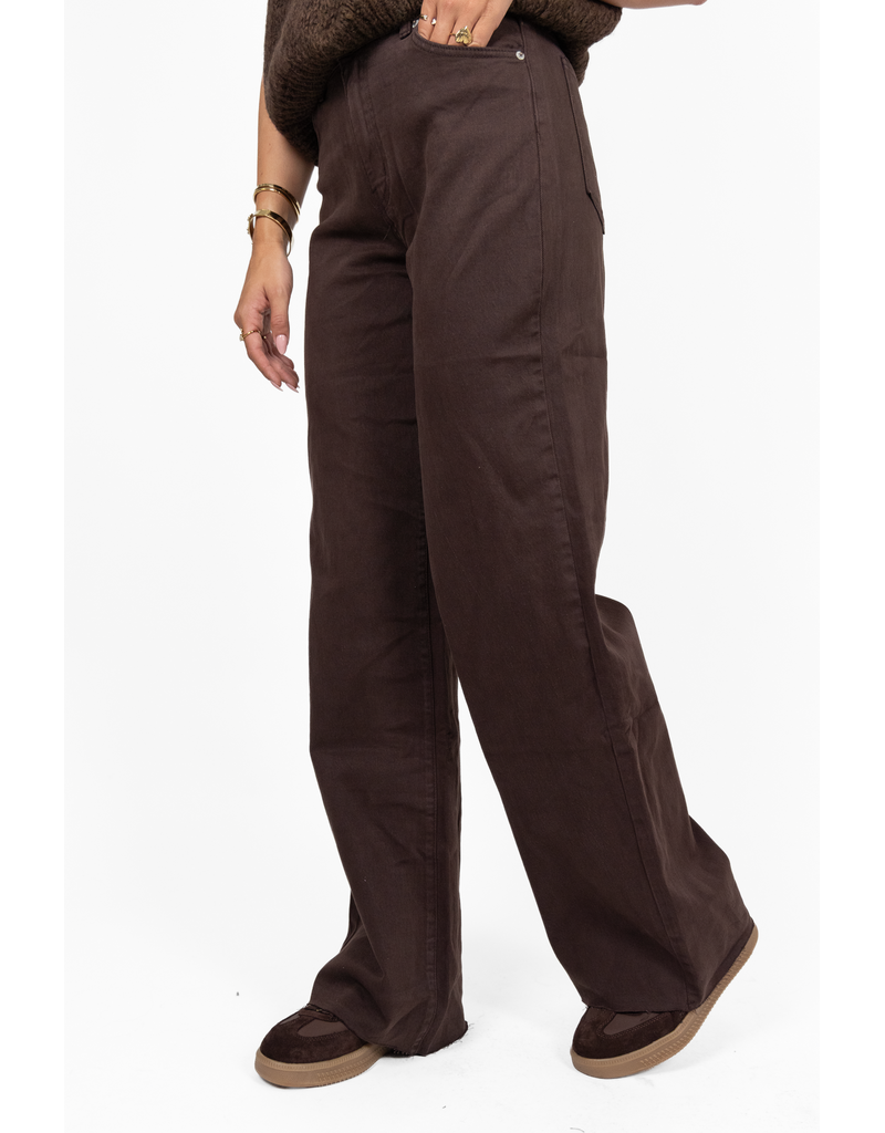 21Jewelz Extra tall wide leg jeans - donkerbruin