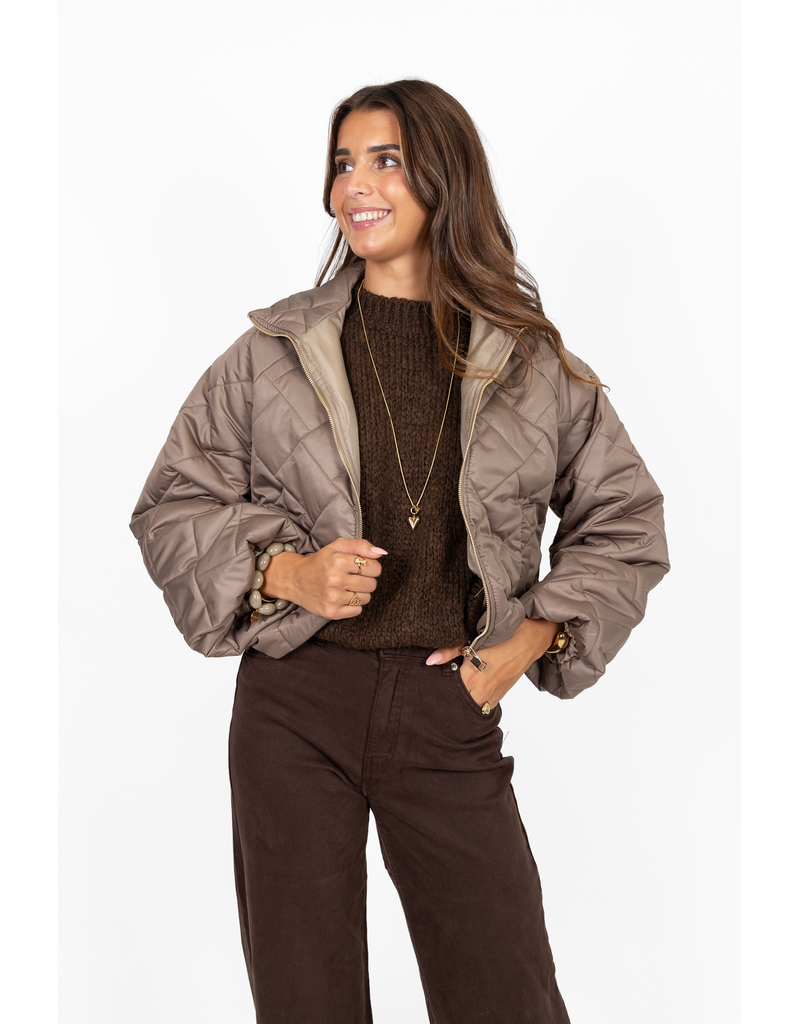 21Jewelz Gewatteerde jas - taupe