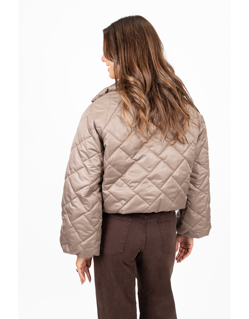 21Jewelz Gewatteerde jas - taupe