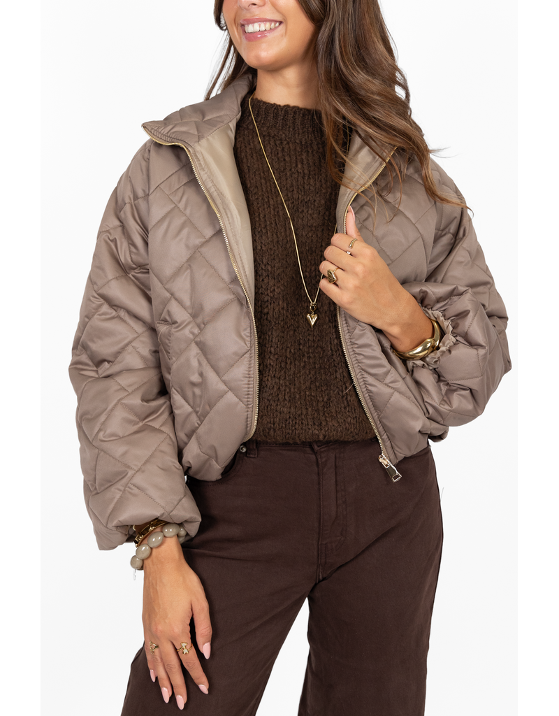 21Jewelz Gewatteerde jas - taupe