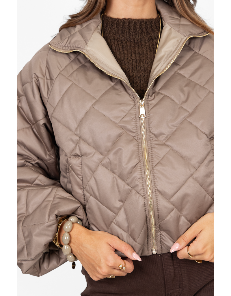 21Jewelz Gewatteerde jas - taupe