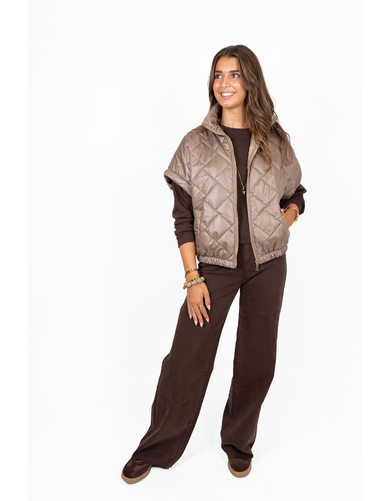 21Jewelz Gewatteerde bodywarmer - taupe