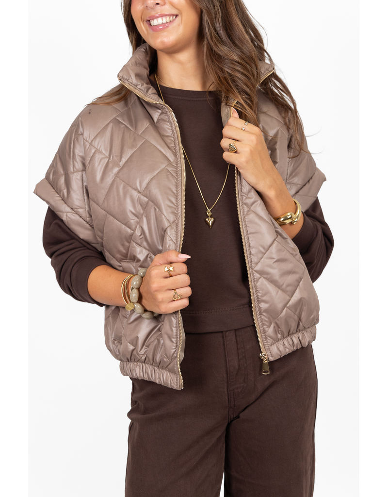 21Jewelz Gewatteerde bodywarmer - taupe