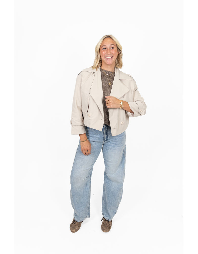 21Jewelz Korte trenchcoat - ecru