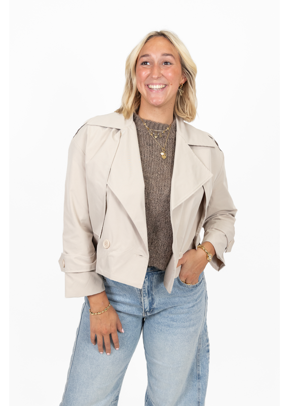 21Jewelz Korte trenchcoat - ecru
