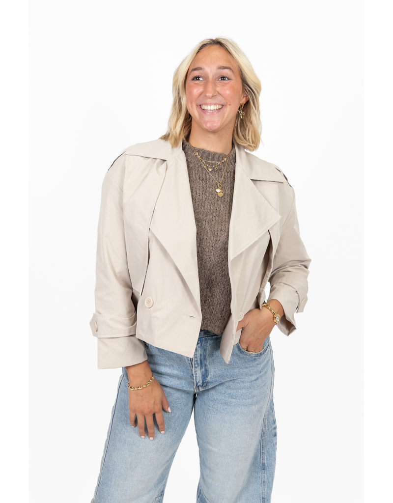 21Jewelz Korte trenchcoat - ecru