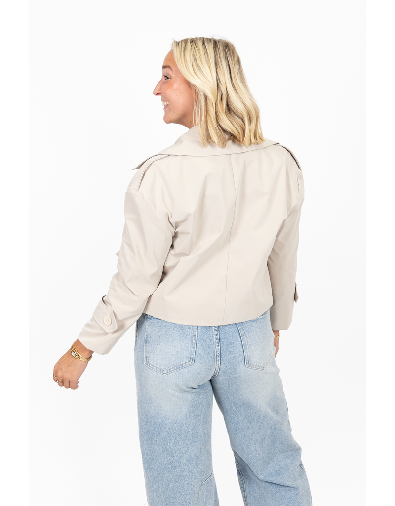 21Jewelz Korte trenchcoat - ecru