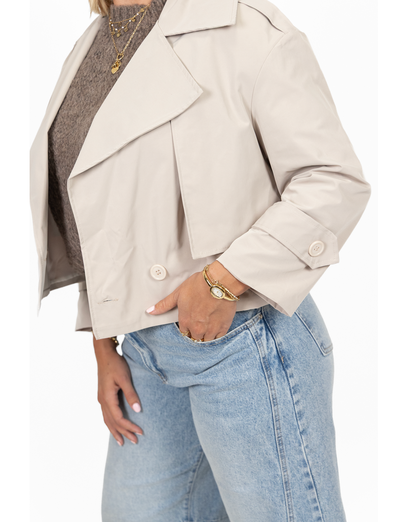 21Jewelz Korte trenchcoat - ecru