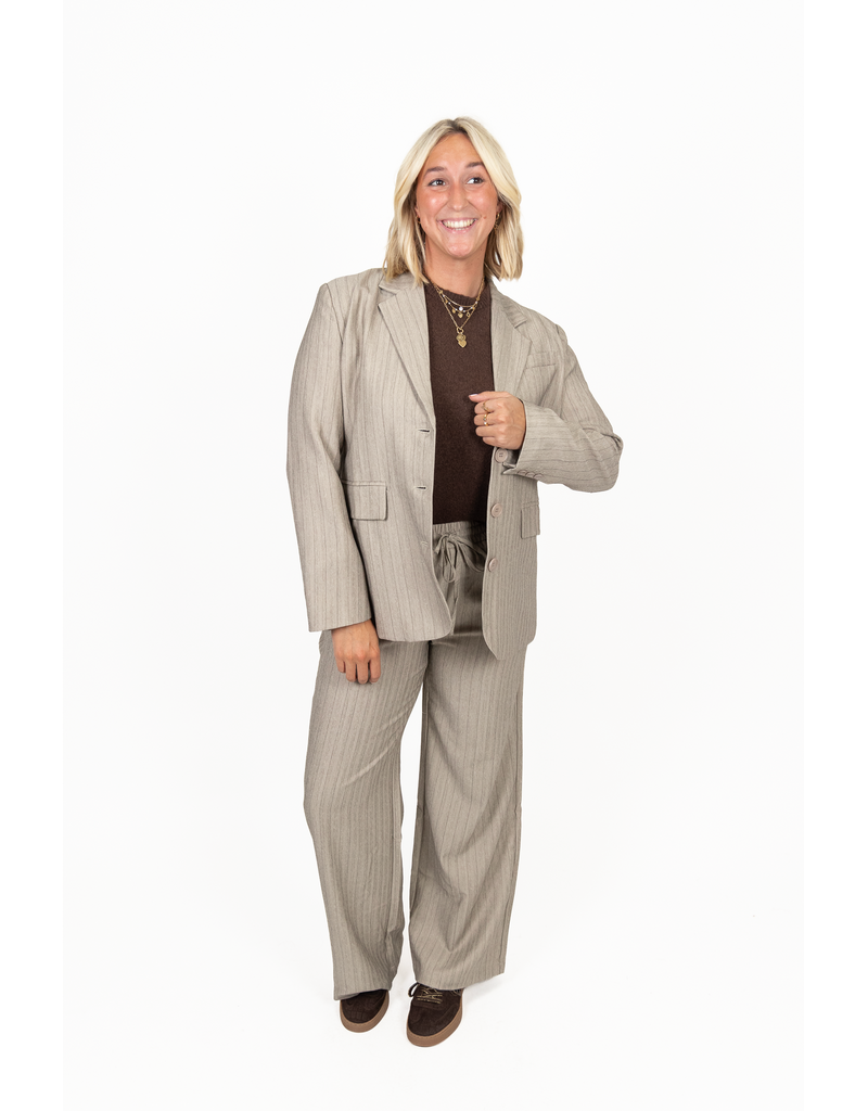 21Jewelz Blazer met streep - taupe