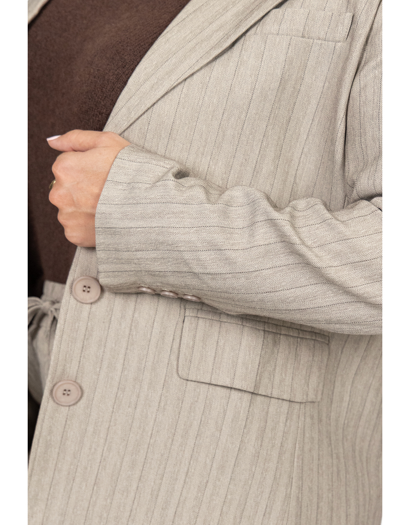 21Jewelz Blazer met streep - taupe