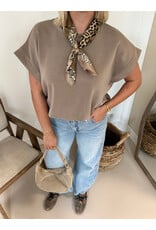 21Jewelz Sweatstof top met elastische band - taupe
