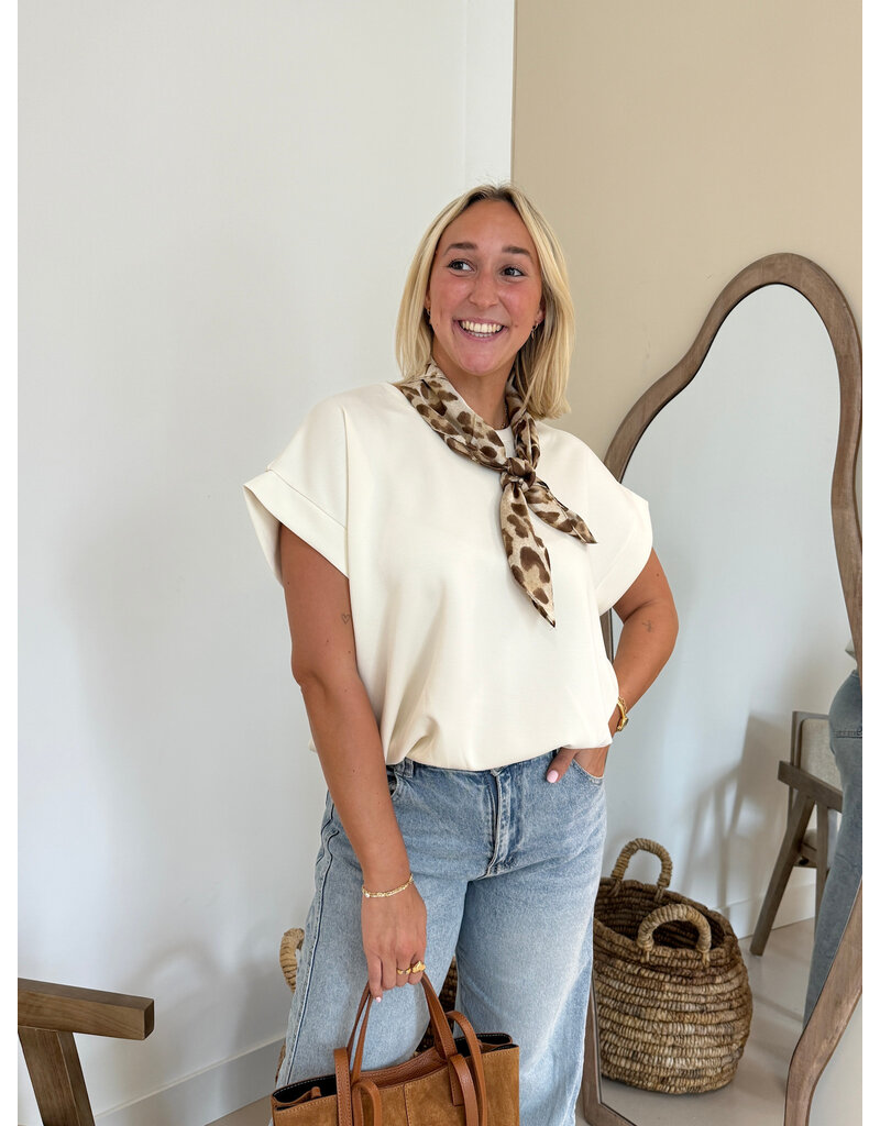 21Jewelz Sweatstof top met elastische band - ecru