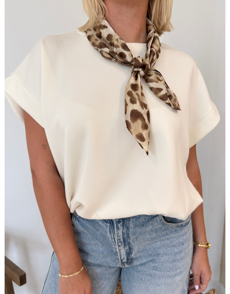 21Jewelz Sweatstof top met elastische band - ecru