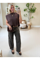 21Jewelz Barrel jeans - washed donkerbruin
