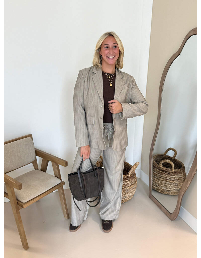 21Jewelz Blazer met streep - taupe