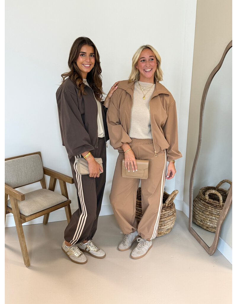 21Jewelz Pantalon met elastieke band en strepen - camel