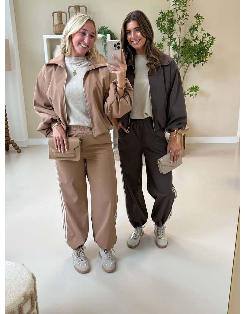 21Jewelz Pantalon met elastieke band en strepen - camel