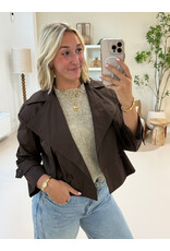 21Jewelz Korte trenchcoat - donkerbruin