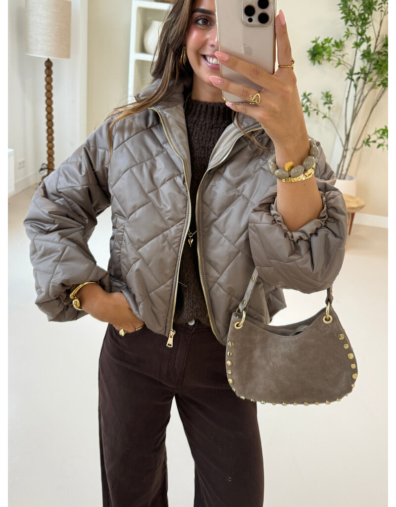 21Jewelz Gewatteerde jas - taupe