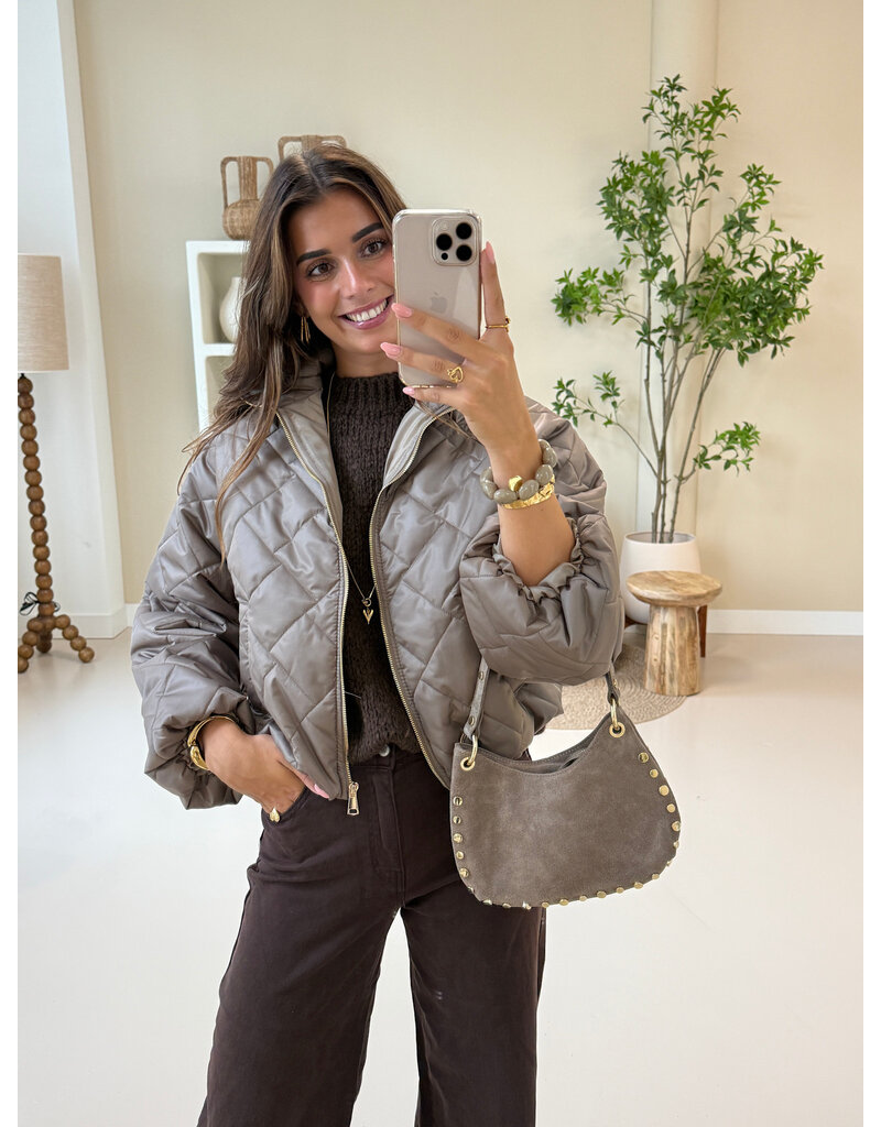21Jewelz Gewatteerde jas - taupe