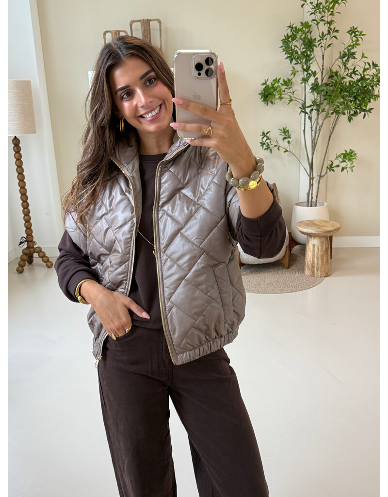 21Jewelz Gewatteerde bodywarmer - taupe
