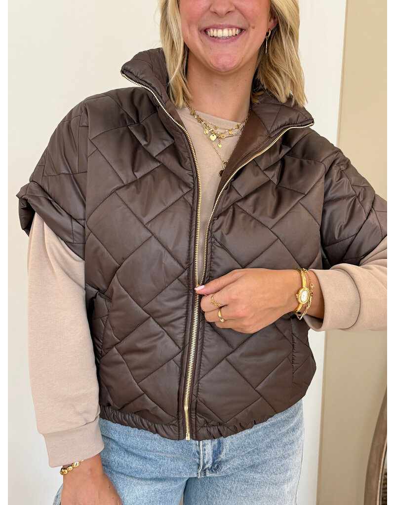 21Jewelz Gewatteerde bodywarmer - bruin