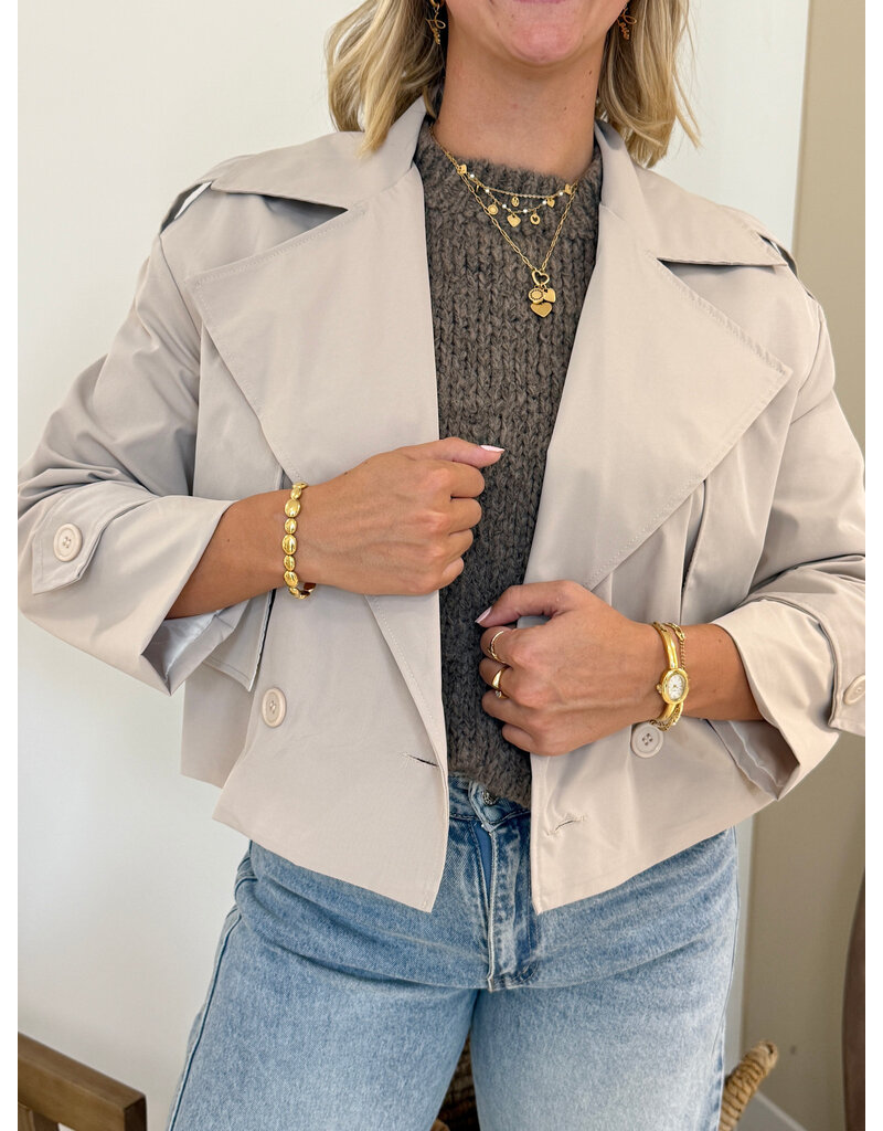 21Jewelz Korte trenchcoat - ecru