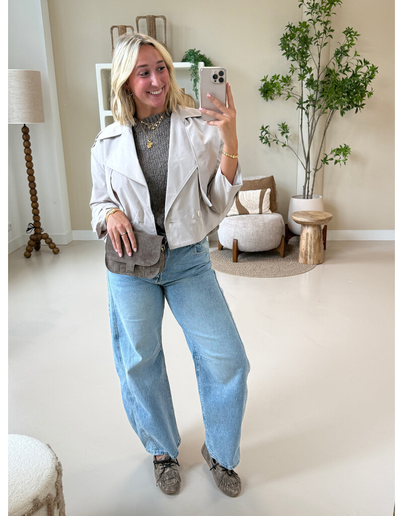21Jewelz Korte trenchcoat - ecru