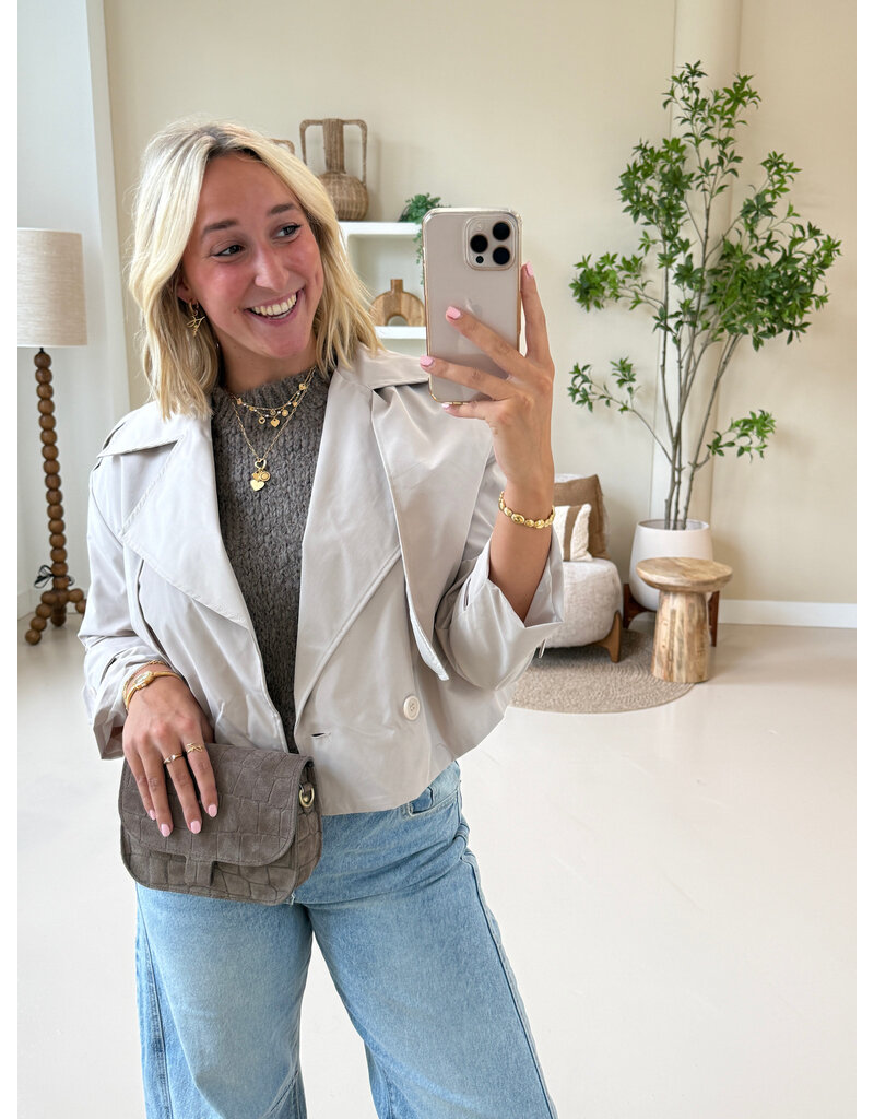 21Jewelz Korte trenchcoat - ecru