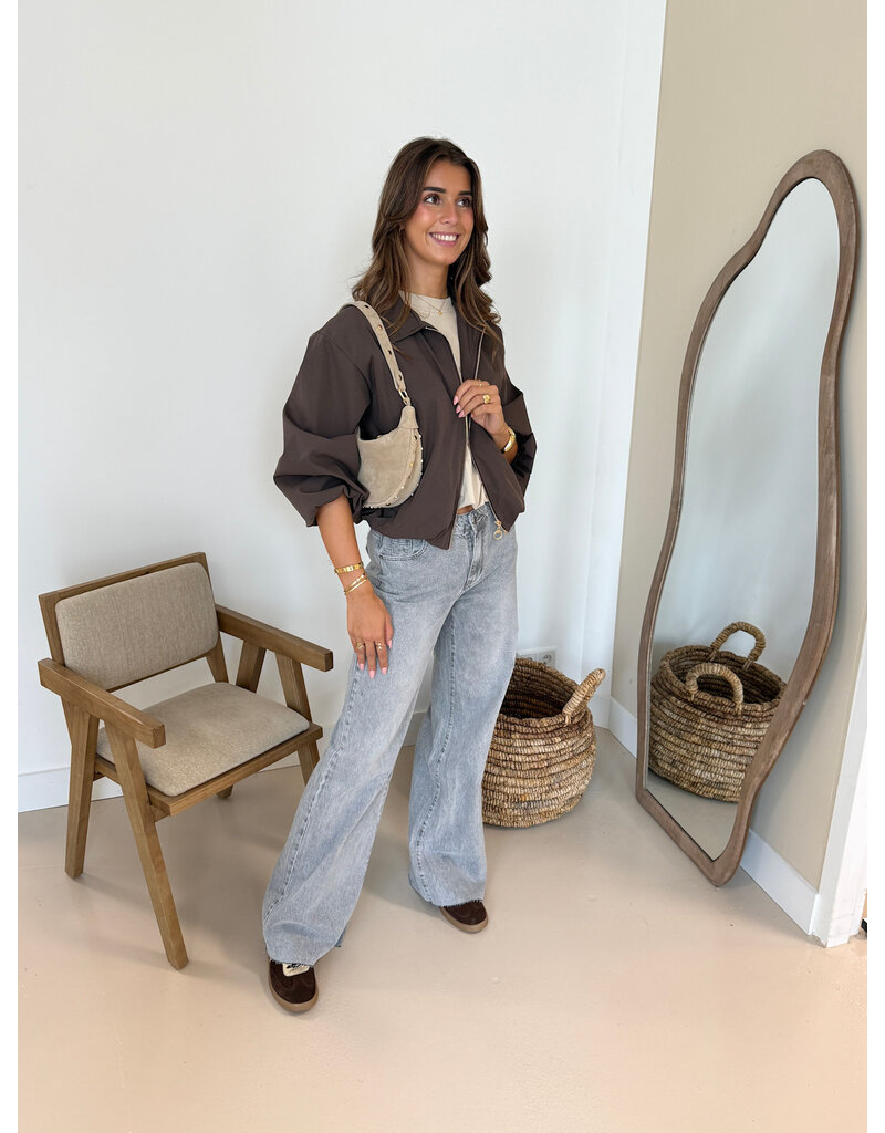 21Jewelz Extra tall wide leg jeans - grijs