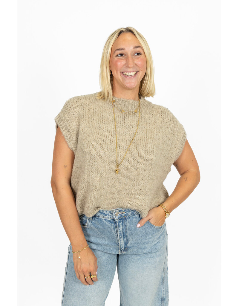 21Jewelz Knitted spencer - beige