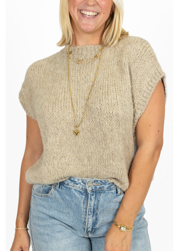 21Jewelz Knitted spencer - beige