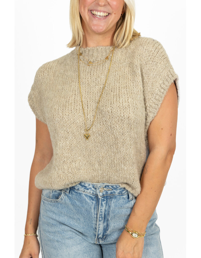 21Jewelz Knitted spencer - beige