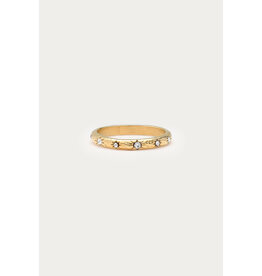 My Jewellery My Jewellery | Bold ring met strass stenen 'hammered'