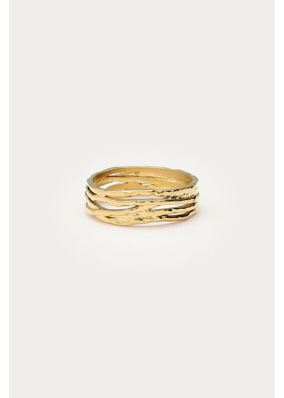 My Jewellery My Jewellery | Bold ring met draden 'hammered'