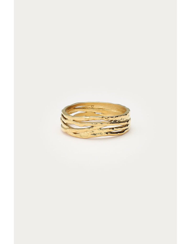 My Jewellery My Jewellery | Bold ring met draden 'hammered'