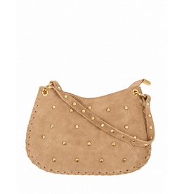 21Jewelz Handtas met gevlochten details & studs - suede beige