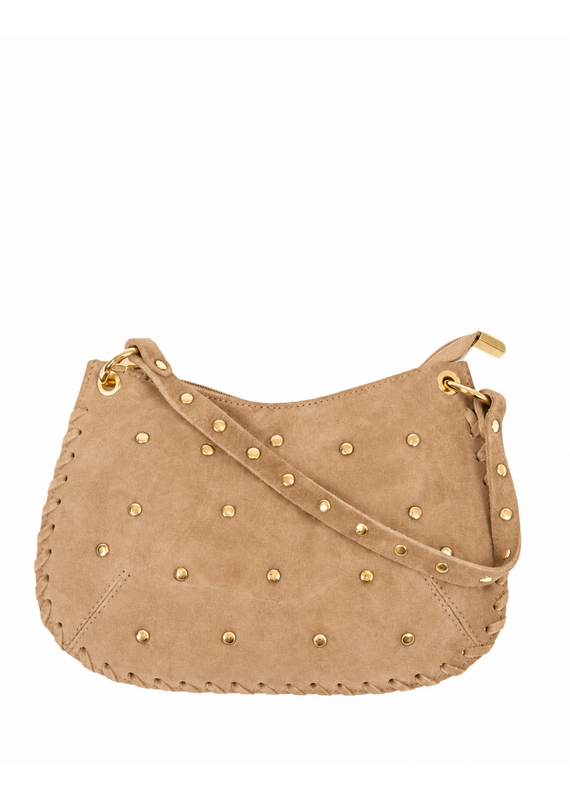 21Jewelz Handtas met gevlochten details & studs - suede beige