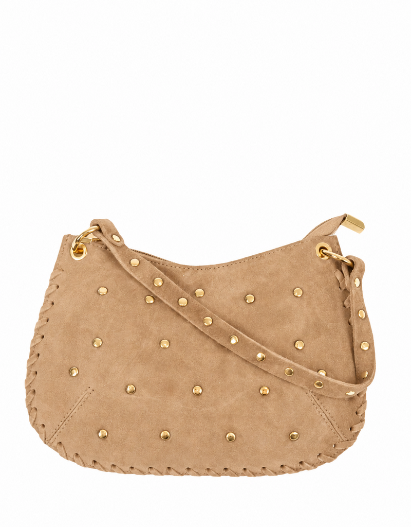 21Jewelz Handtas met gevlochten details & studs - suede beige