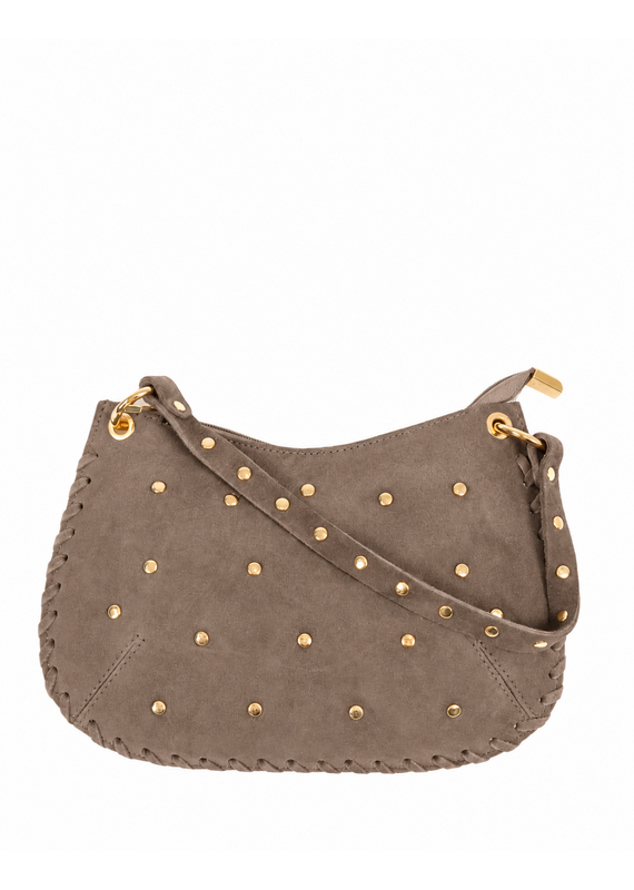 21Jewelz Handtas met gevlochten details & studs - suede taupe
