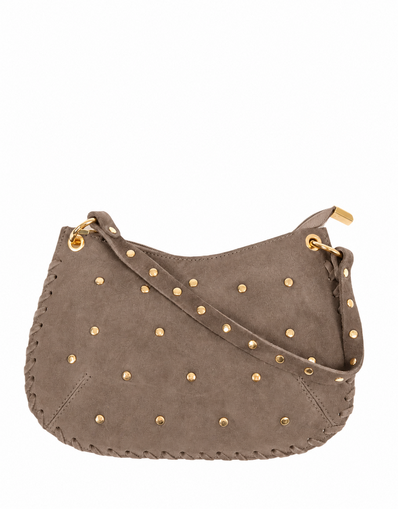21Jewelz Handtas met gevlochten details & studs - suede taupe