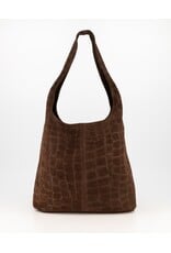 21Jewelz Croco suede shopper - donkerbruin